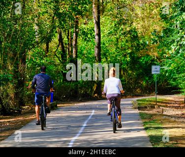 ALPHARETTA, GEORGIA - October 23, 2019: The Big Creek Greenway is over 20 miles of paved and board fitness trails spanning two counties north of Atlan Stock Photo