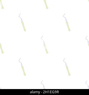Probe, dental tool pattern seamless background texture repeat wallpaper geometric vector Stock Vector