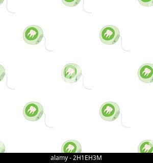 Dental floss pattern seamless background texture repeat wallpaper geometric vector Stock Vector