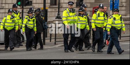 London, UK. 18th Oct, 2021. High profile police presence around Parliament following the murder of David Amess Credit: Ian Davidson/Alamy Live News Stock Photo