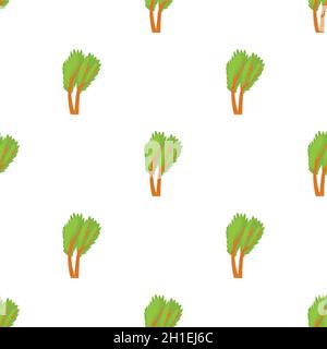 Tree with green leaves pattern seamless background texture repeat wallpaper geometric vector Stock Vector