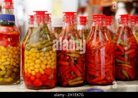 salvador, bahia / brazil - april 18, 2013: Peppers at the Feira de Sao Joaquim, in the city of Salvador. *** Local Caption ***      . Stock Photo