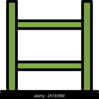 Empty warehouse rack icon. Outline empty warehouse rack vector icon color flat isolated Stock Vector
