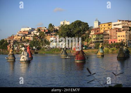 salvador, bahia / brazil - january 19, 2018: Orisha sculptures, Candombe spirit are seen at Dique do Tororo in the city of Salvador. *** Local Caption Stock Photo