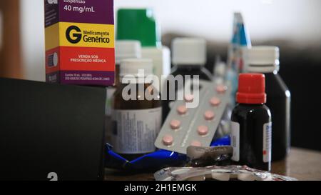 salvador, bahia / brazil - may 15, 2020: generic medicine packaging for sale in pharmacies in Brazil. *** Local Caption ***  . Stock Photo