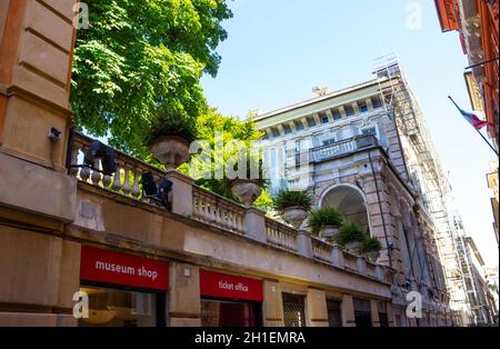 Genoa, Liguria, Italy - September 11, 2019: Brignole Sale De Ferrari Gallery, also known as White palace Stock Photo