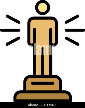 Music award icon. Outline music award vector icon color flat isolated Stock Vector