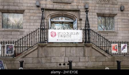 Dublin, Ireland - February 16, 2019: Facade of the Smock Alley Theater in the city center on a winter day Stock Photo
