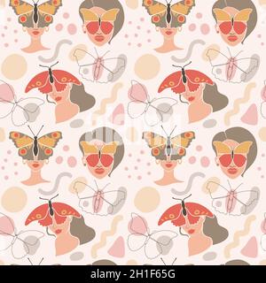 Seamless pattern in a modern flat art style. Stock Vector