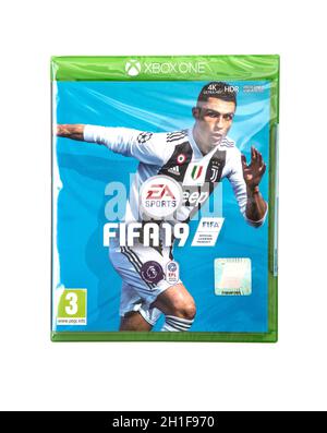 SWINDON, UK - SEPTEMBER 28, 2018: FIFA 2019 by EA Sports for the XBOX One console Stock Photo