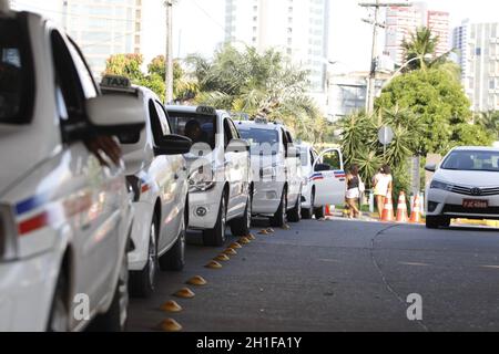 salvador, bahia / barazil - january 12, 2016: Taxi queue is seen at Salvador city bus station. *** Local Caption *** Stock Photo