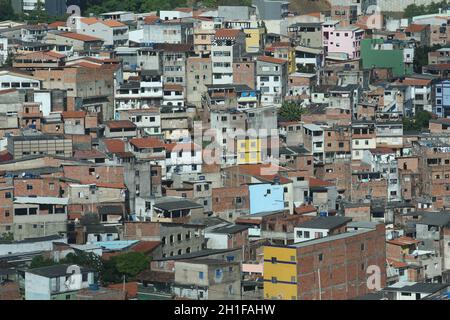 salvador, bahia / brazil  - january 26, 2017: Aerial view of residential real estate between the neighborhoods of Brotas and Federacao in the city of Stock Photo