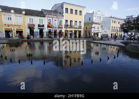 salvador, bahia / brazil - may 15, 2018: old house facades at Praca da Se, in Pelourinho in the city of Salvador.  *** Local Caption *** . Stock Photo