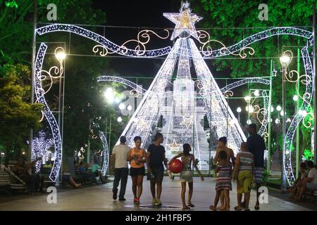 salvador, bahia / brazil - november 30, 2017: Christmas decoration lights is seen in Campo Grande Square in the city of Salvador. *** Local Caption ** Stock Photo
