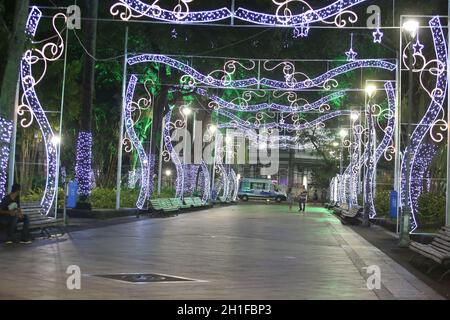salvador, bahia / brazil - november 30, 2017: Christmas decoration lights is seen in Campo Grande Square in the city of Salvador. *** Local Caption ** Stock Photo