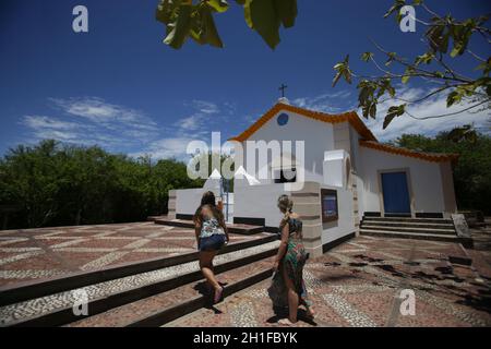 salvador, bahia / brazil - January 31, 2018: People are seen at the Nossa Senhora de Gaudalupe church on the Friars Island. *** Local Caption *** Stock Photo