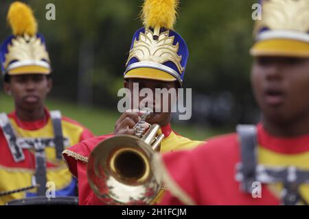 salvador, bahia / brazil - July 29, 2019: Members of fanfare are seen during a performance at Parque da Cidade in Salvador. *** Local Caption *** Stock Photo