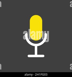 Record microphone mic vector glyph icon. E-commerce sign. Graph symbol for your web site design, logo, app, UI Stock Vector