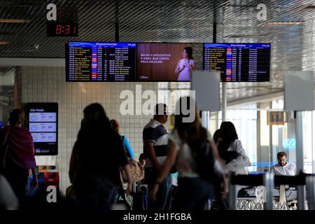sao paulo, sp/brazil - February 11, 2017: Passengers are seen at the departure lounge of Congonhas Airport in Sao Paulo city.          *** Local Capti Stock Photo