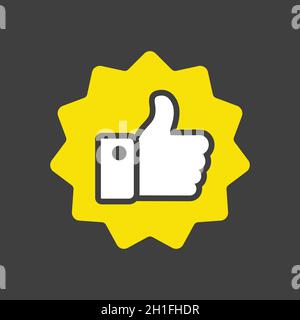 Thumbs up glyph icon. Vector like. E-commerce sign. Graph symbol for your web site design, logo, app, UI. Vector illustration, EPS10. Stock Vector