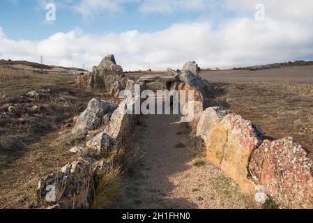 Prehistocric megalithic Dolmen in Mazariegos, Burgos province, Spain. Stock Photo