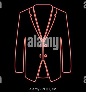 Neon business suit red color vector illustration flat style light image Stock Vector