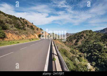 Road in la Gomera island, Canary islands, Spain. Stock Photo