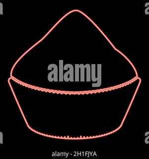 Neon cupcake red color vector illustration flat style light image Stock Vector