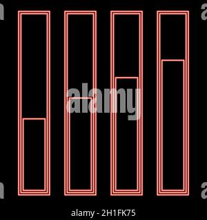 Neon diagram growth red color vector illustration flat style light image Stock Vector