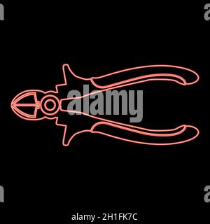 Neon cutter red color vector illustration flat style light image Stock Vector