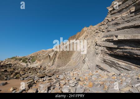 Barrika coastline in Bilbao, Basque country, Spain. Stock Photo