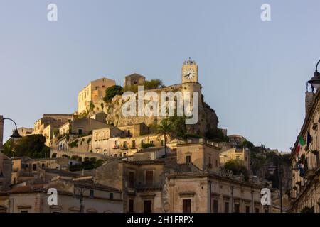 View at Castle of the Counts of Modica on Siciyl, Italy Stock Photo