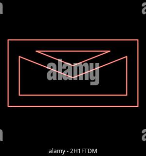 Neon mail red color vector illustration flat style light image Stock Vector