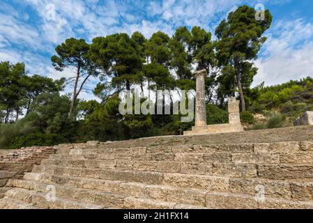 Olympia, Greece - October 31, 2017: The archaeological site of ancient world heritage Olympia, Greece. Stock Photo