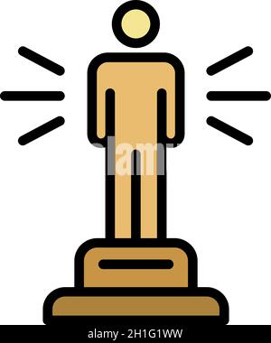 Music award icon. Outline music award vector icon color flat isolated Stock Vector
