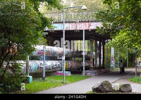 Graffiti under railway bridge 