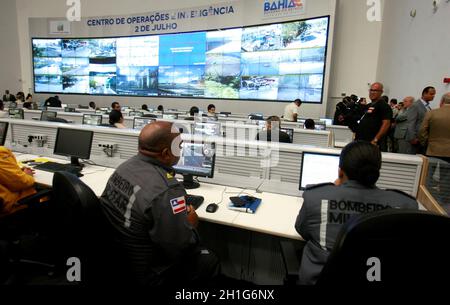 salvador, bahia - brazil - july 18, 2016: View of the Operations and Intelligence Center of the Bahia Public Security Secretariat, located in the Bahi Stock Photo