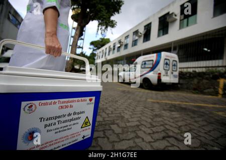 salvador, bahia / brazil - september 21, 2016: Special box for transporting human organs for transplant is seen at the Transplant Center of Bahia, in Stock Photo