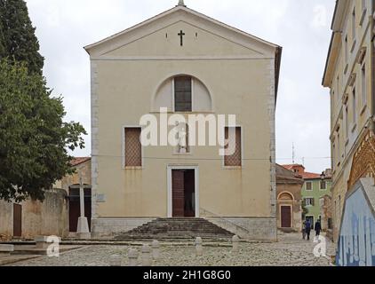 Rovinj, Croatia - October 15, 2014: Franciscan Monastery and Museum Landmark Building in Rovinj, Croatia. Stock Photo
