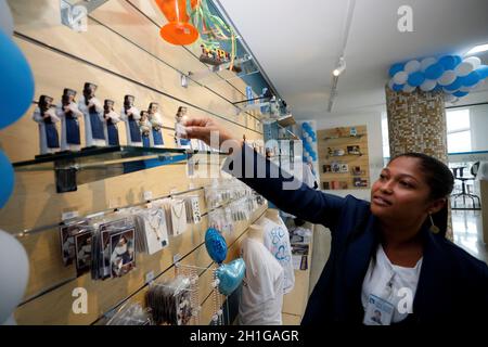 salvador, bahia / brazil August 12, 2019: Santa Dulce do Pobres souvenir shop in the Sanctuary of the nun.      *** Local Caption *** . Stock Photo