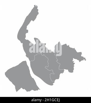 Merseyside county administrative map isolated on white background, England Stock Vector