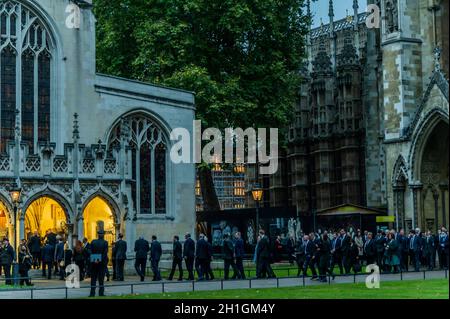 London, UK. 18th Oct, 2021. The Prime Minister Boris Johnson and Sir Keir Starmer lead MP's in a memorial service for murdered Sir David Amess MP at St Margaret's Church, Westminster. Credit: Guy Bell/Alamy Live News