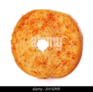Dried bread crisps isolated on white background Stock Photo