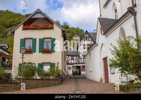 Treis-Karden town with the Moselle river in Rhineland-Palatinate, Germany Stock Photo