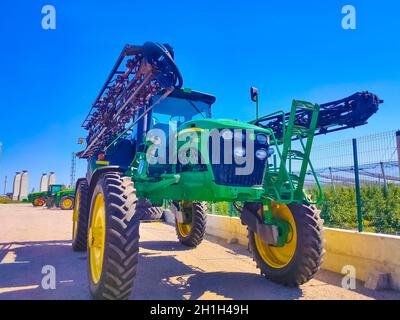 Kyiv, Ukraine - August 24, 2020: The self-propelled sprayer John Deere at Kyiv, Ukraine on August 24, 2020 Stock Photo