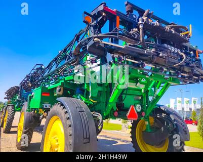 Kyiv, Ukraine - June 16, 2020: The self-propelled sprayer John Deere at Kyiv, Ukraine on June 16, 2020 Stock Photo