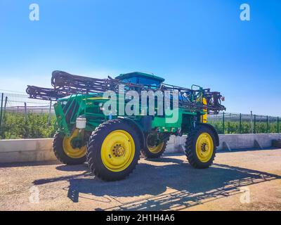 Kyiv, Ukraine - June 16, 2020: The self-propelled sprayer John Deere at Kyiv, Ukraine on June 16, 2020 Stock Photo