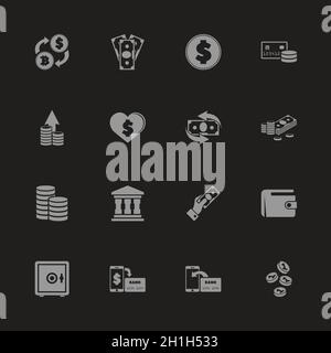Money - Flat Vector Icons Stock Vector