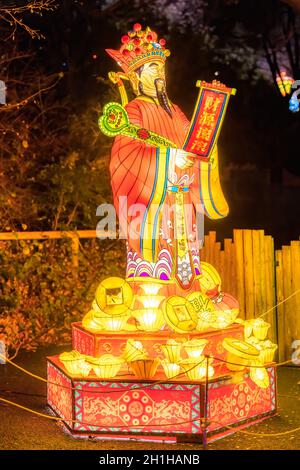 Dublin, Ireland, November 2018 Wild lights at Dublin zoo. Light displays of Chinese and Asian themes Stock Photo