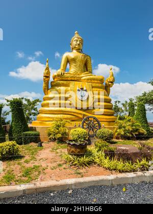Phuket, Thailand - November 29, 2019: Golden Buddha statue next to the Big Buddha in Phuket, Thailand. Stock Photo